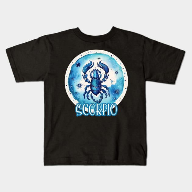 Scorpio in Watercolor Kids T-Shirt by Things2followuhome